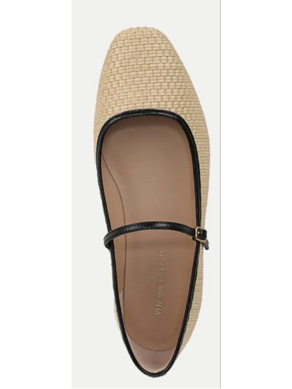 Veronica Beard Ellie Raffia Mary Jane Ballerina Flats 9.5 Beige